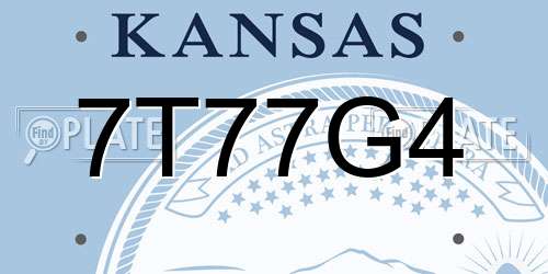 7T77G4 Kansas License Plate