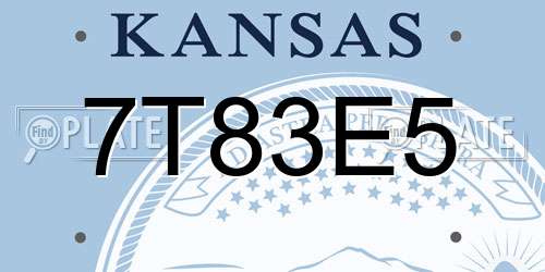 7T83E5 Kansas License Plate