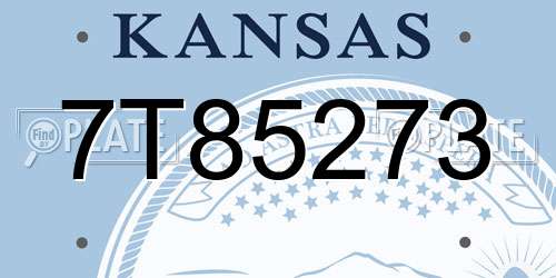 7T85273 Kansas License Plate