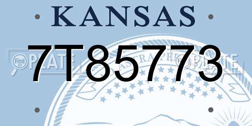 7T85773 Kansas License Plate