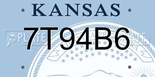 7T94B6 Kansas License Plate
