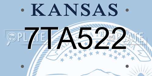7TA522 Kansas License Plate