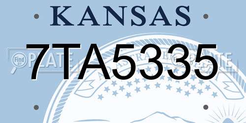 7TA5335 Kansas License Plate
