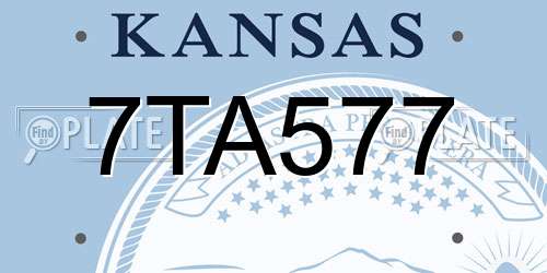 7TA577 Kansas License Plate