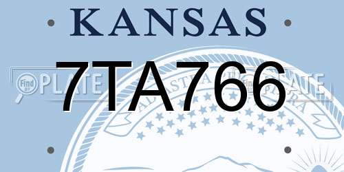 7TA766 Kansas License Plate