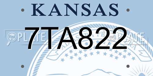 7TA822 Kansas License Plate