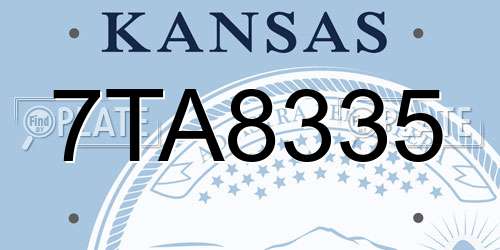 7TA8335 Kansas License Plate