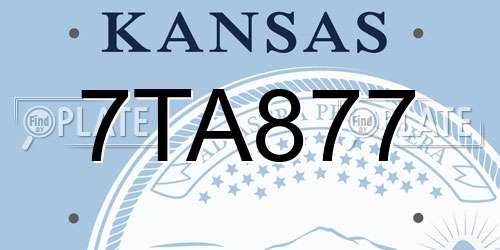 7TA877 Kansas License Plate