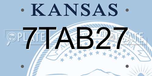 7TAB27 Kansas License Plate