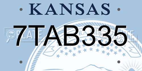 7TAB335 Kansas License Plate