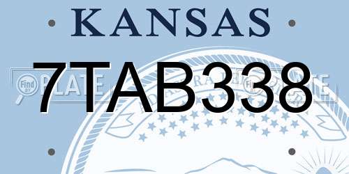 7TAB338 Kansas License Plate
