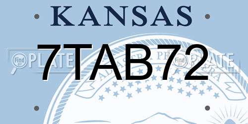 7TAB72 Kansas License Plate