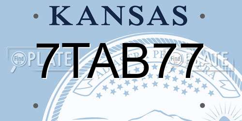 7TAB77 Kansas License Plate