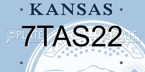 7TAS22 Kansas License Plate