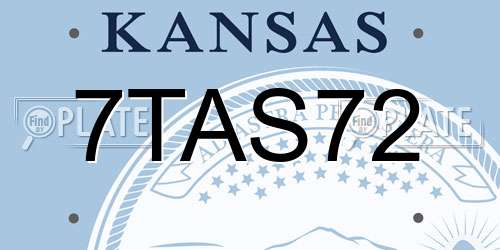 7TAS72 Kansas License Plate