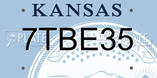 7TBE35 Kansas License Plate