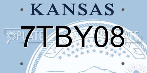 7TBY08 Kansas License Plate
