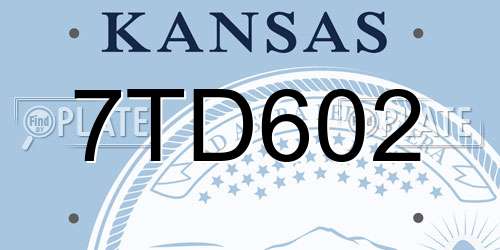 7TD602 Kansas License Plate