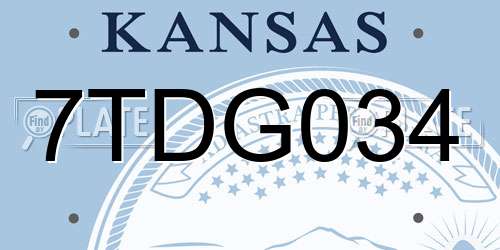 7TDG034 Kansas License Plate