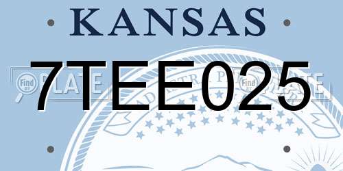 7TEE025 Kansas License Plate