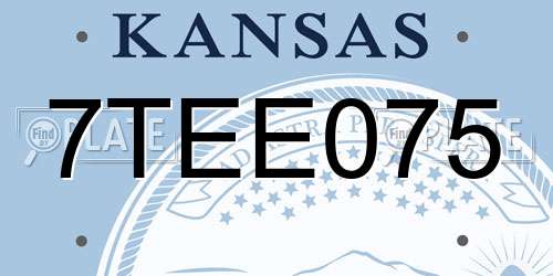 7TEE075 Kansas License Plate