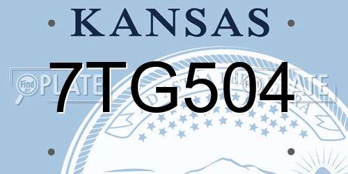 7TG504 Kansas License Plate