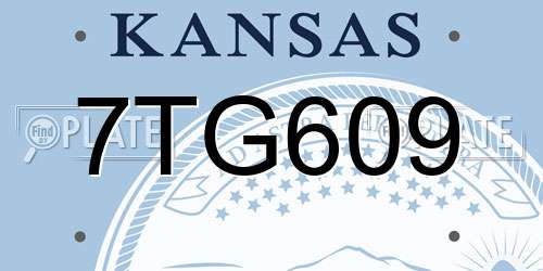 7TG609 Kansas License Plate