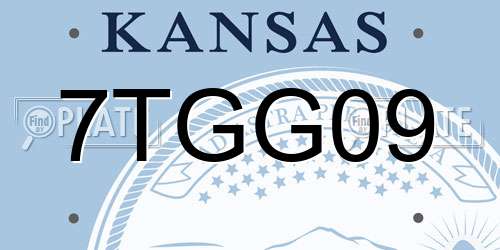 7TGG09 Kansas License Plate