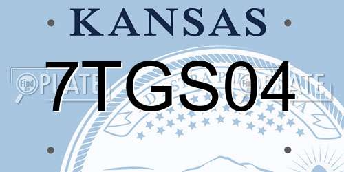 7TGS04 Kansas License Plate