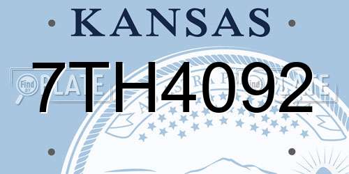 7TH4092 Kansas License Plate
