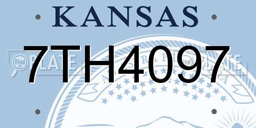 7TH4097 Kansas License Plate