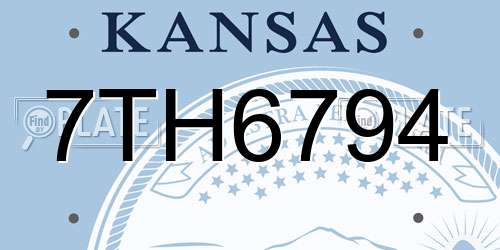 7TH6794 Kansas License Plate