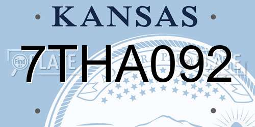 7THA092 Kansas License Plate