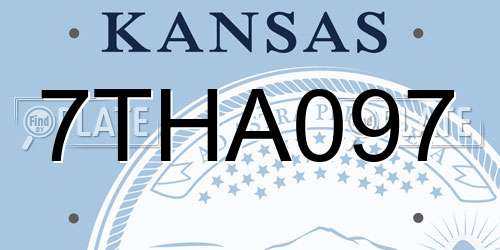 7THA097 Kansas License Plate
