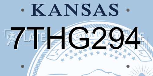 7THG294 Kansas License Plate