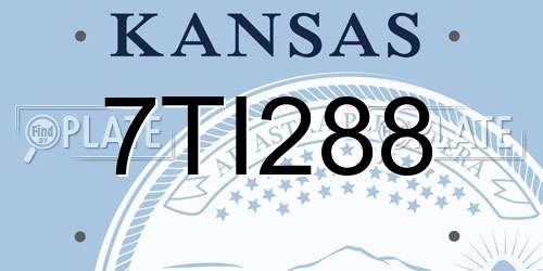 7TI288 Kansas License Plate