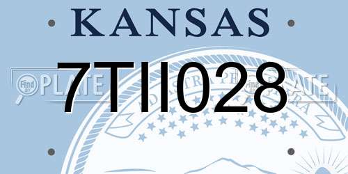 7TII028 Kansas License Plate