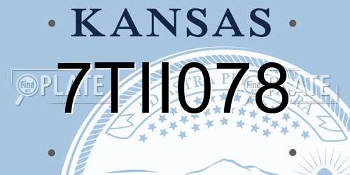 7TII078 Kansas License Plate