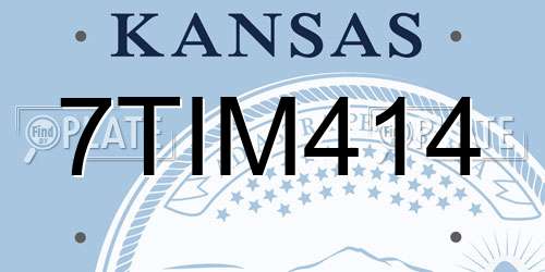 7TIM414 Kansas License Plate