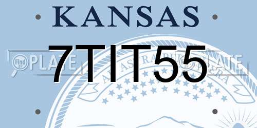 7TIT55 Kansas License Plate