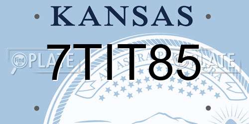 7TIT85 Kansas License Plate