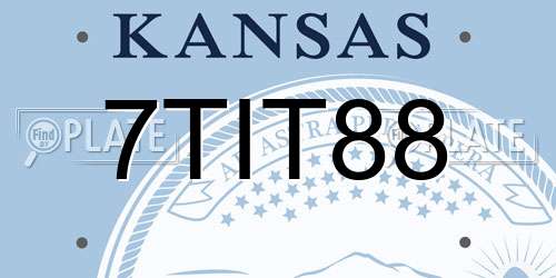 7TIT88 Kansas License Plate