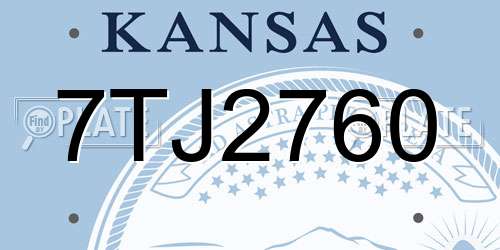 7TJ2760 Kansas License Plate