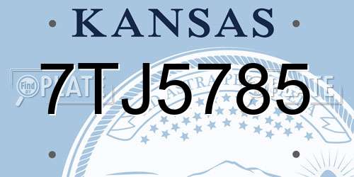 7TJ5785 Kansas License Plate