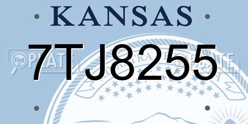 7TJ8255 Kansas License Plate