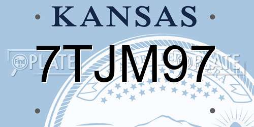 7TJM97 Kansas License Plate