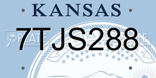 7TJS288 Kansas License Plate