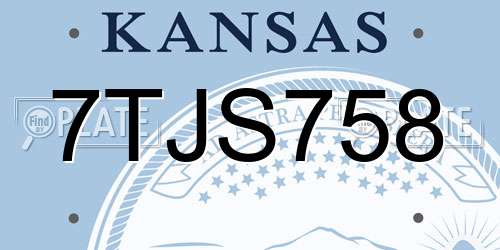 7TJS758 Kansas License Plate