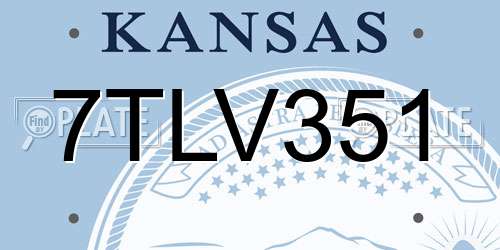 7TLV351 Kansas License Plate