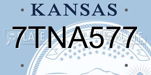 7TNA577 Kansas License Plate